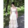 Summer Suspender Dress Women's Medium and Long Gentle Wind Sweet Niche Temperament Cake Skirt