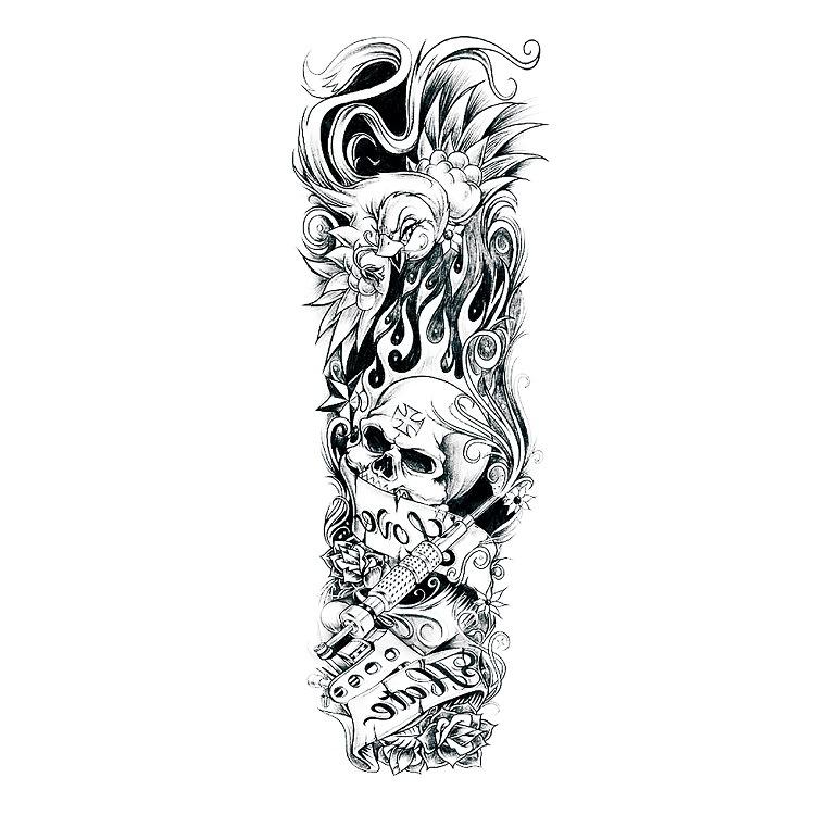 Наклейка на всю руку с татуировкой, большая цветочная наклейка на руку, водонепроницаемая наклейка на всю руку, имитация татуировки, набор Amazon, отдельная татуировка