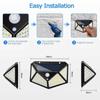 1/2/4/6Pcs 100 LED Wall Lights Outdoor Solar Lamp PIR Motion Sensor Solar Powered Sunlight Street Light for Garden Decoration