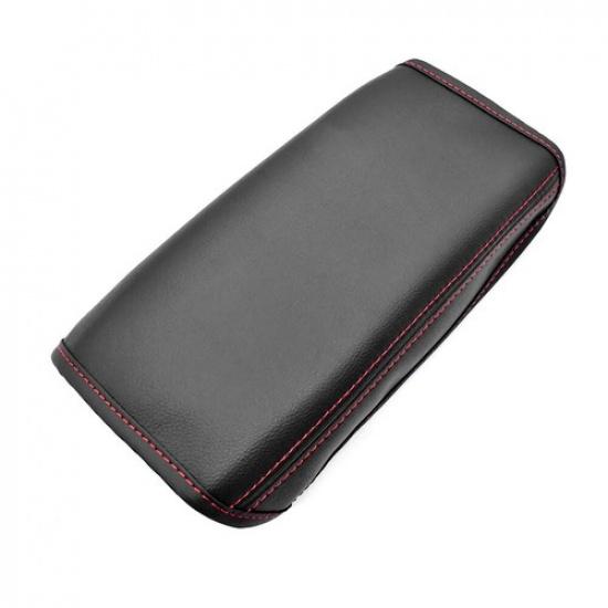 For Hyundai Tucson Armrest Cushion Pad Console PU Leather Cover Black