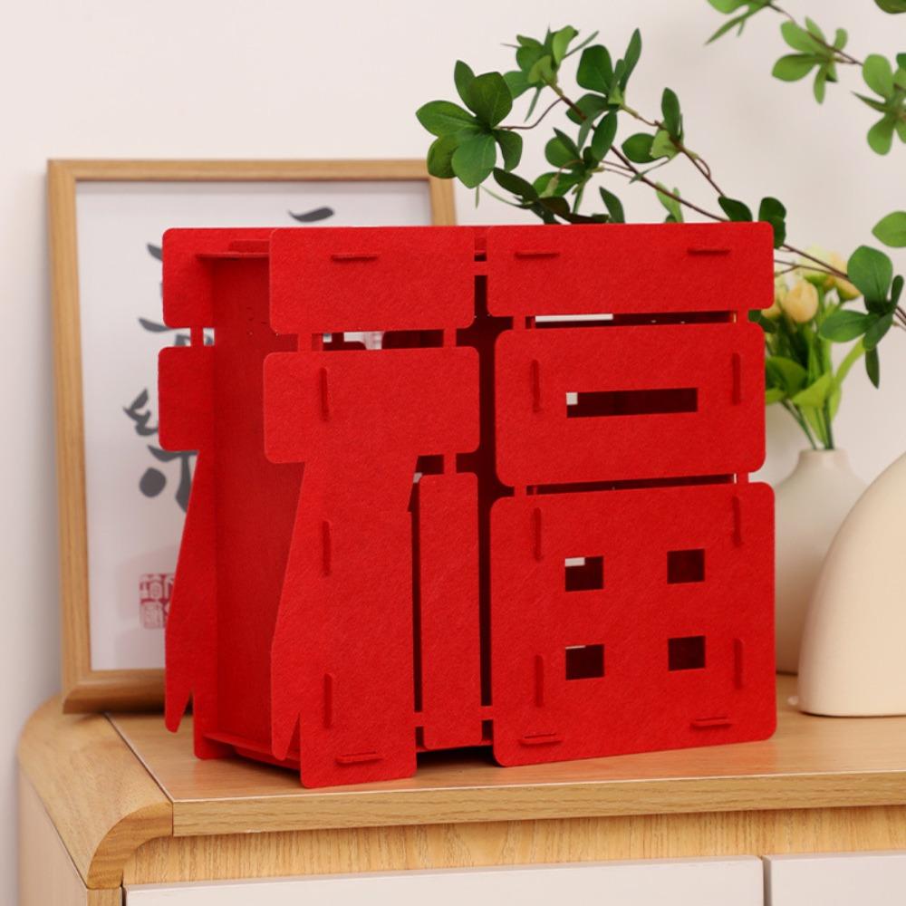 Войлок Весенний Фестиваль Фу Персонаж Орнамент DIY Сцена Макет Украшения Свадьба