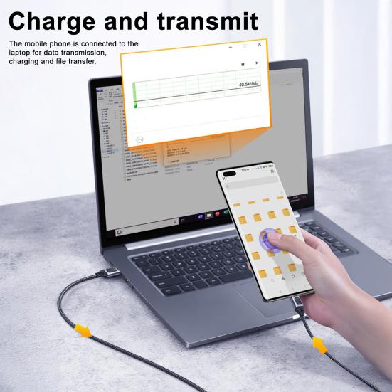 Кабель USB C-C 100 Вт PD3.0 для быстрой зарядки, шнур 5 А при 20 В, быстрое зарядное устройство, нейлоновый плетеный кабель для передачи данных для ноутбука, игровой кабель для зарядки типа C