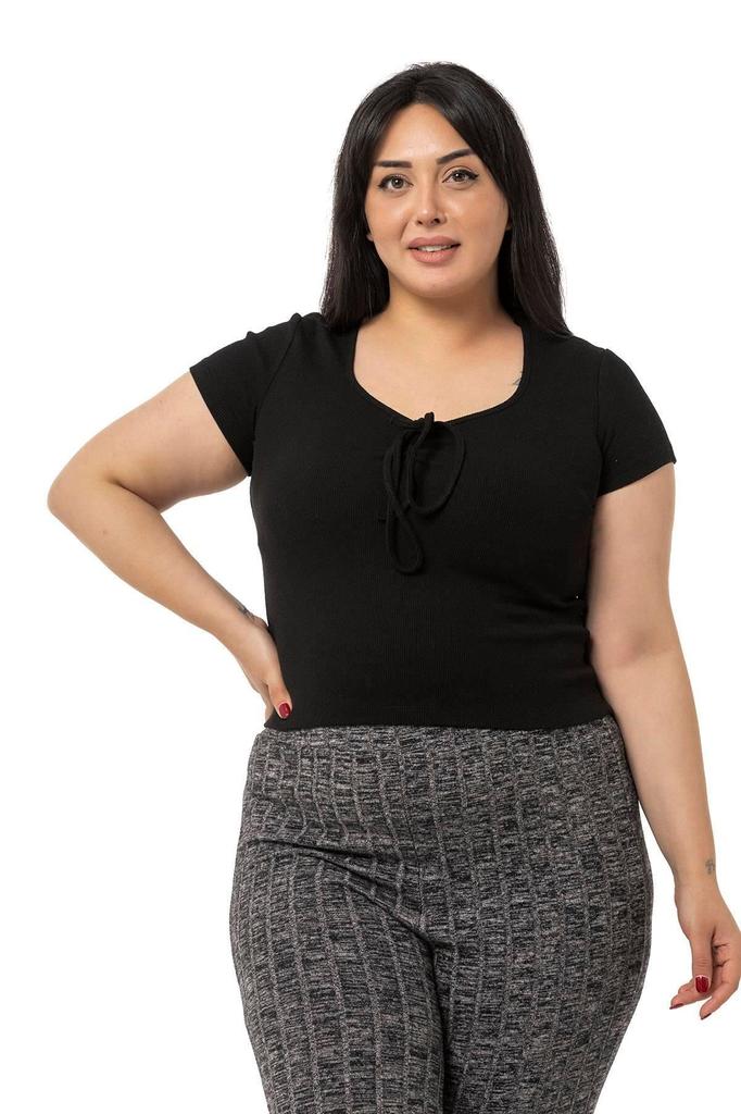 Women's Style Big Size Body Plus Size Half Sleeves Camisole Green Bodysuit With Lace Detail On The Chest