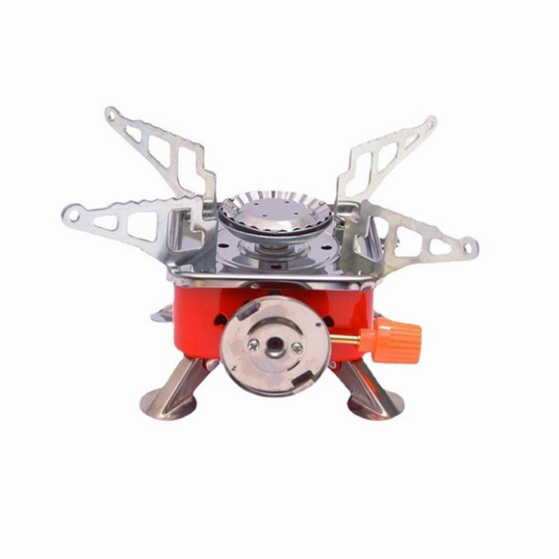 Мини-кемпинговая газовая плита, портативная наружная туристическая горелка, походная пикниковая печь, складная плита, подходит для длинного газового баллона/бака