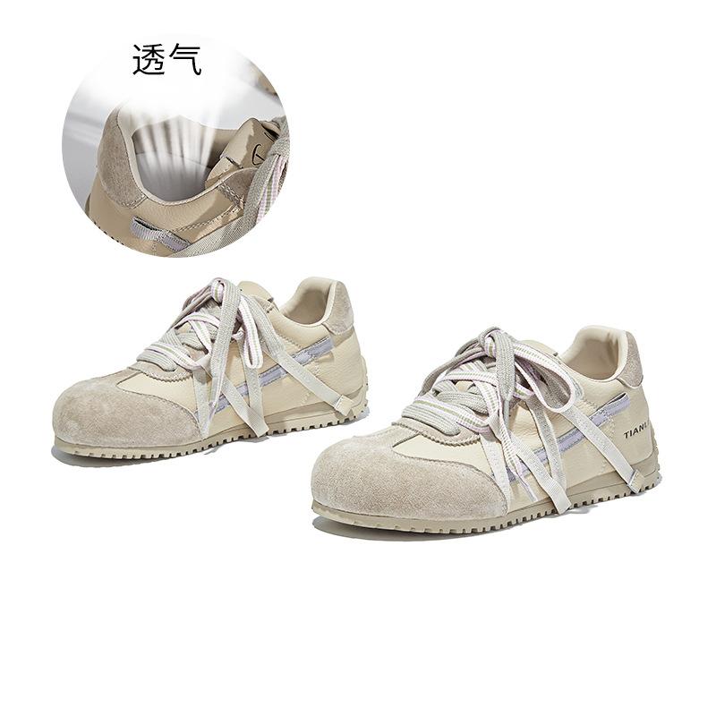 Ретро кожаные женские осенние новые туфли женские двухцветные шнурки кривая голова спортивная обувь повседневная женская обувь