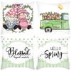Fashionable Spring Flower Spring Elements Pillow Cover Linen Flower Cushion Pillow Cover