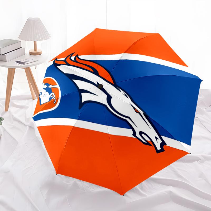 Складной зонт с принтом ЛОГОТИПА D-Denver Broncos, для улицы, отдыха и путешествий, Прочная ткань зонта, Подарок на день рождения и праздник