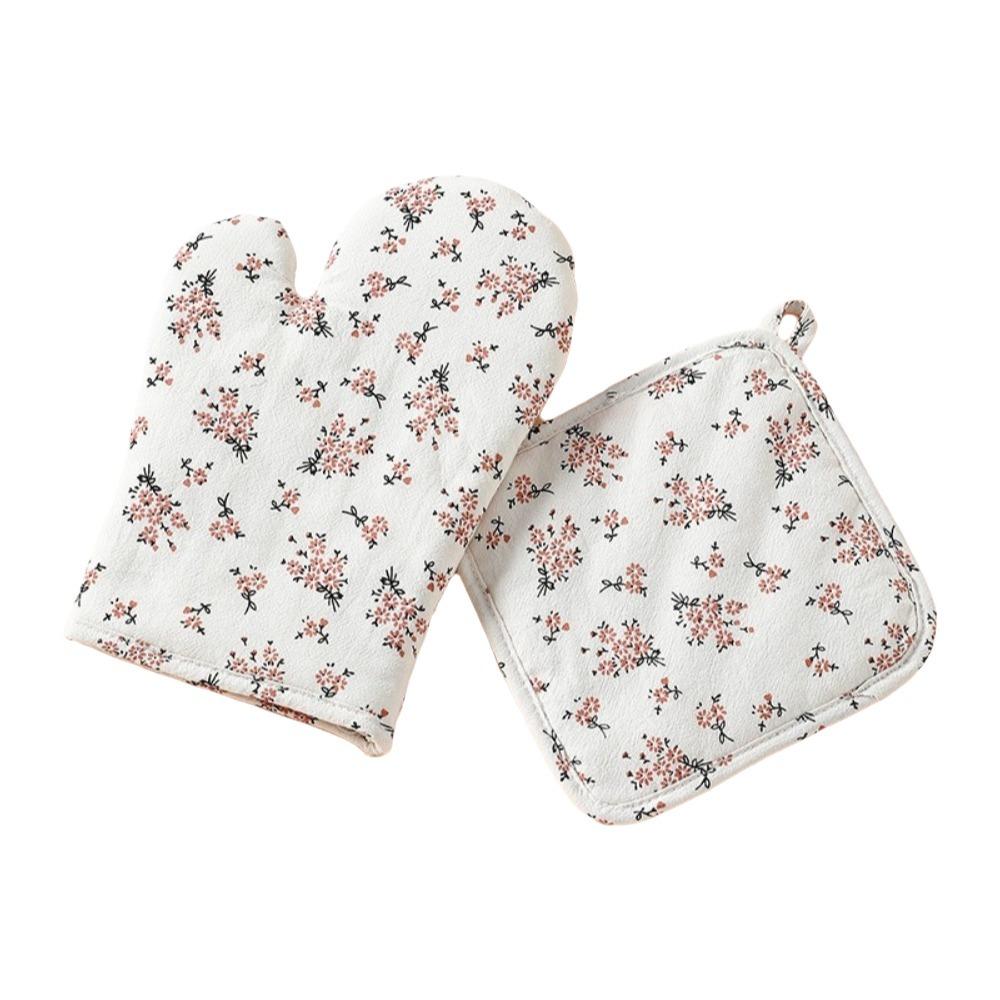 2Pcs Heat Resistant Microwave Oven Gloves Heat Insulation Baking Gloves Hot Pot Cooking