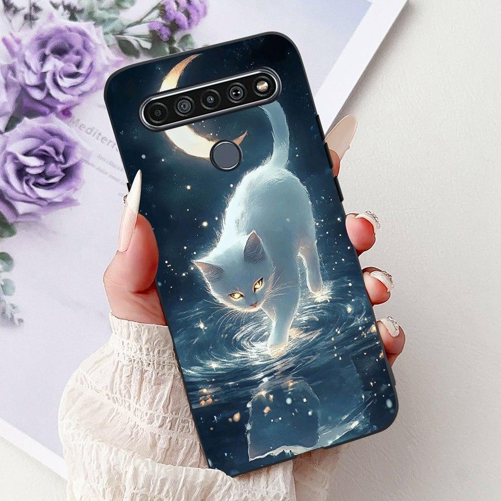 2020 For LG K41S LM-K410 Cover For LG K51S Case LM-K510 Luxury Butterfly Love Cute Cat Cool Handsome Lion Painted Black Silicone