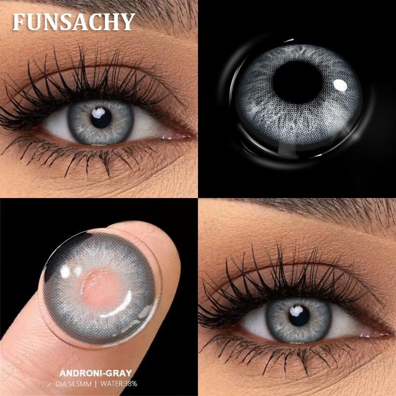 FUNSACHY 1 Pair New Color Contact Lenses for Eyes Beautiful Pupil Fashion Gray Brown Soft Lenses Yearly Cosmetics Korean Lens