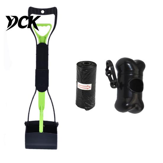 Large And Medium Dog Waste Scooper Pooper Scooper, Portable Pet Cleanup Tool with 20 Bags, Non Stick ABS Plastic Carry Case, Foldable for Yard, Lawn,