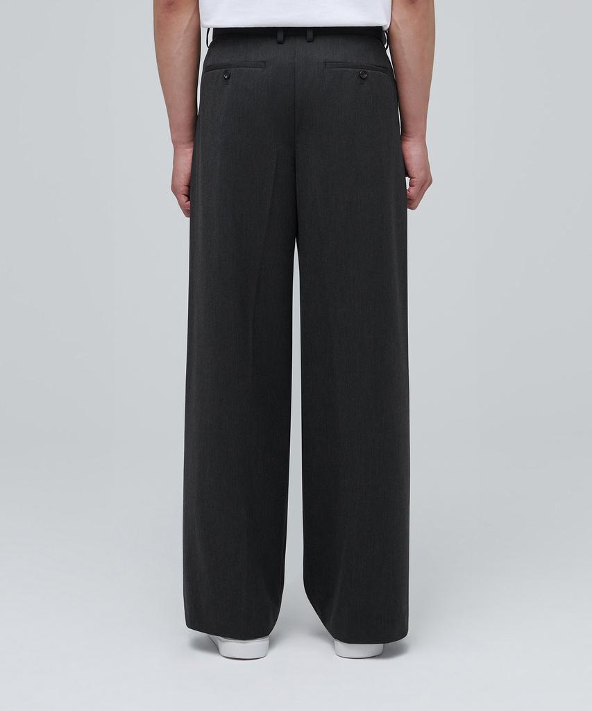MUSINSA STANDARD Super Wide Hidden Banding Slacks [Charcoal Gray]