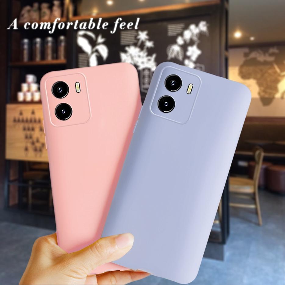 Чехол для Vivo Y15s Милый Конфетный Цвет Матовый Чехол Мягкий Силиконовый Чехол для Телефона Для Vivo Y01 Y 01 Задняя Крышка Vivo Y15a Y 15 s Сумки Capa