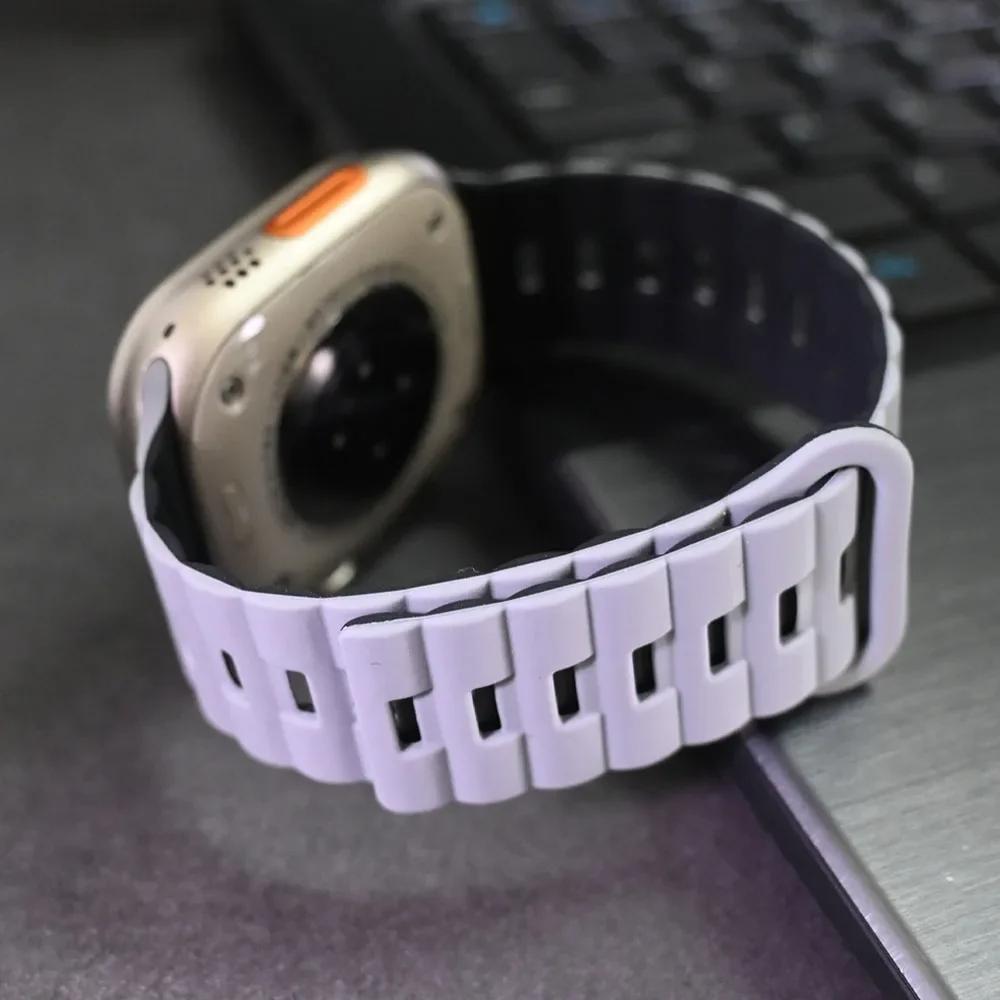 Силиконовый ремешок для Apple Watch Ultra 2 1 49 мм серии 9 8 7 45 мм 44 мм 42 мм 38 мм 40 мм спортивный ремешок для iWatch 6 5 4 3 se аксессуары для браслетов