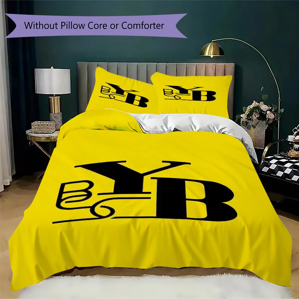 BSC Young Pattern Bedding uilt Set uilt Cover Pillowcase Home Decoration Birthday Gift (1 * duvet cover + 2 * pillowcase without core)22