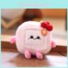 Cute Tofu Plush Keychain With Super Soft Short Plush For Bag Decor And Collectors