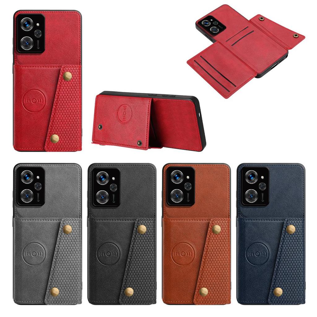 Кошелек-чехол из ПУ кожи для Xiaomi POCO X5 Pro 5G, с несколькими слотами для карт, двойной металлической кнопкой-застежкой, противоударный, полнотелый защитный чехол