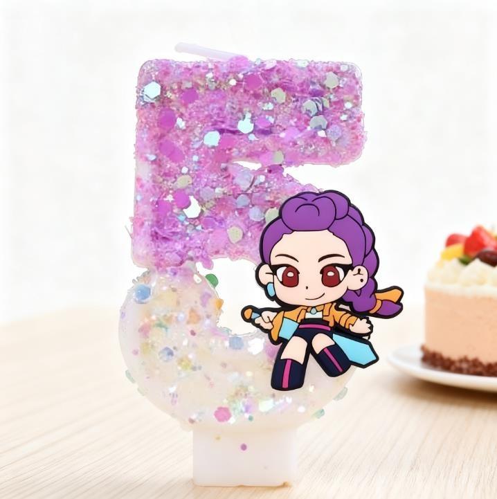 Kpop Devil Hunter Theme Candle 3D Number 5201314 Birthday Cake Decoration Baby Shower Anime Party Supplies