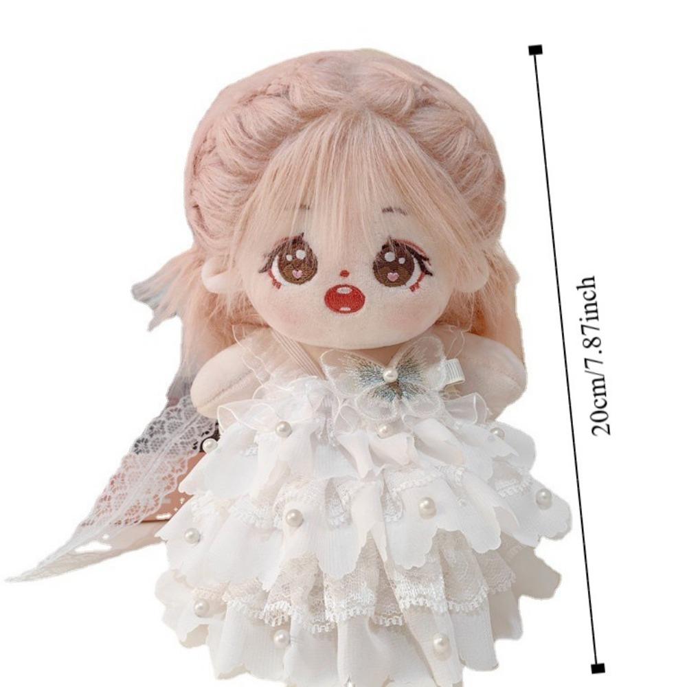 Wedding Dress Cotton Doll Outfit Dress 20cm Doll Flower Dress  DIY Keychain Pendant
