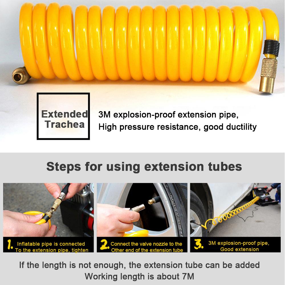 12V Двухцилиндровый Автомобильный Воздушный Насос Многофункциональный Портативный Цифровой Дисплей Высокомощный Электрический Насос для Накачки Шин Автомобиля