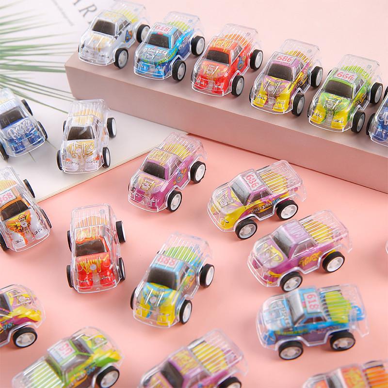 Inertial Simulation Mini Transparent Double Layer Graffiti Car Children Toy