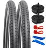 YunSCM Set of 2, 29x1.95 Tires, 29x1.95 50-622 Bicycle Tires + 28/29x1.75/2.40 Tubes with 32mm American Valves + Rim Tape + Tire Levers, P-1493