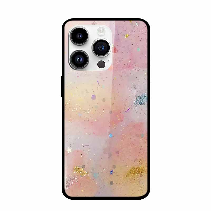 Закаленное Стекло Чехол Для iPhone 15 Pro Max Жесткое Стекло Задняя Крышка Для iPhone 15 Plus iPhone15 Чехлы Для Телефона Бампер Цветная Оболочка