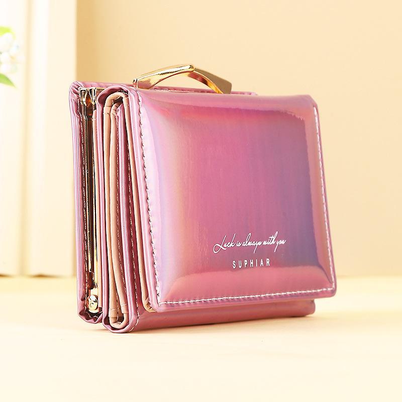 Женский модный кросс-бордер лазерный PU кожаный держатель карт и кошелек для монет