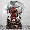 Мужская минималистичная 3D футболка Deadpool Marvel с персонализированным принтом Harajuku повседневный стиль летняя короткая дышащая и удобная