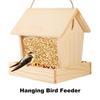 Wooden Bird Feeder Outside Hanging Wild Bird Feeder House Squirrel Proof Bird