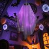 Halloween Decoration Realistic 5 FT Hanging Swing Ghost Decor with String Lights Spooky Ghosts for Front Porch Yard Tree Festive Atmosphere Enhancer
