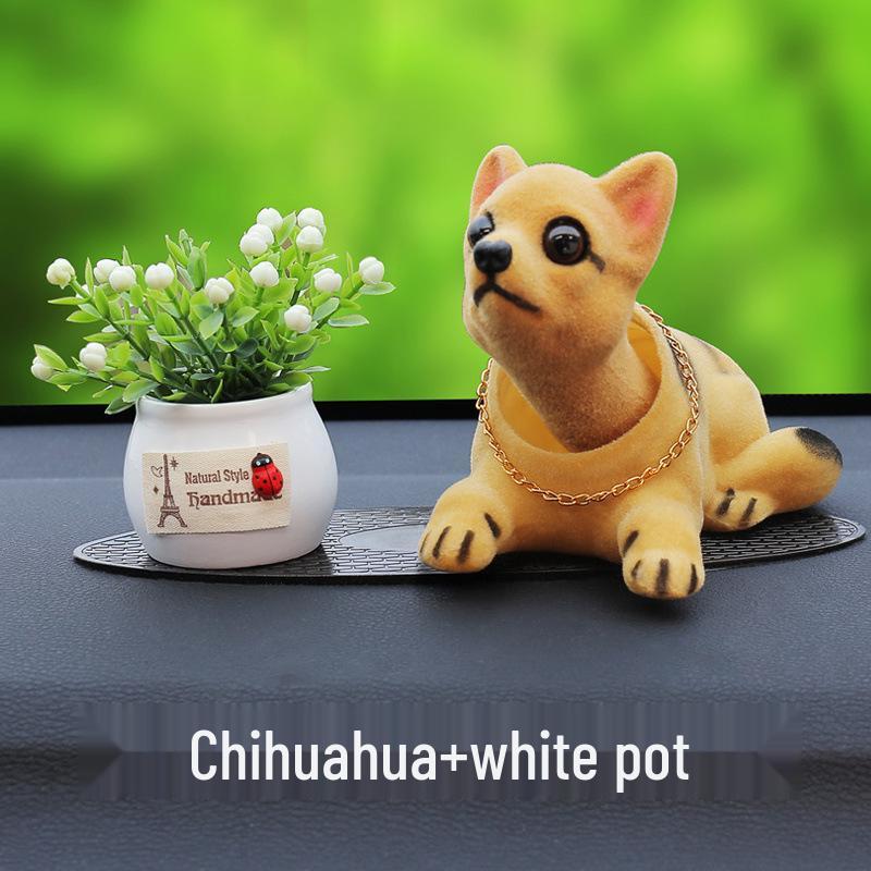 Милый мультяшный песик-бобблхед для украшения интерьера автомобиля