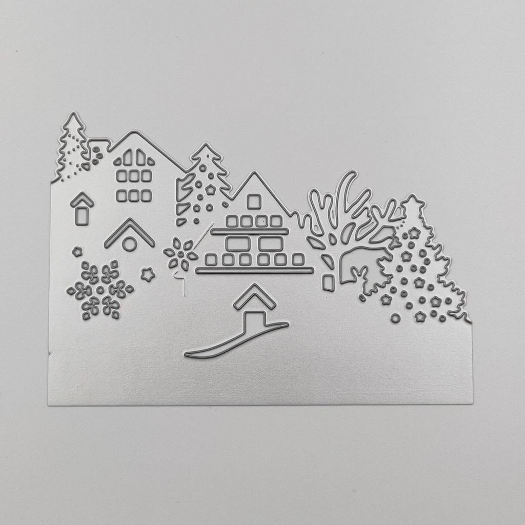 Рождественский дом, елка, снеговик, Санта-Клаус, трафарет для тиснения, форма для DIY Art Handcraft