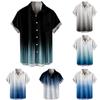 Men'S Casual Lapel Gradient Beach Holiday Wear Men'S Fashion Shirt
