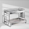 Modern 2-Tier 304 Stainless Steel Dish Drying Rack