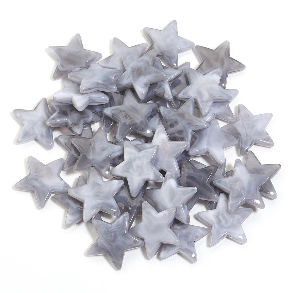 50pcs/lot 21mm Dual Color Acrylic Star Beads Loose Spacer Pentagram Beads For DIY Bracelet Phone Chain Jewelry Decor Accessories