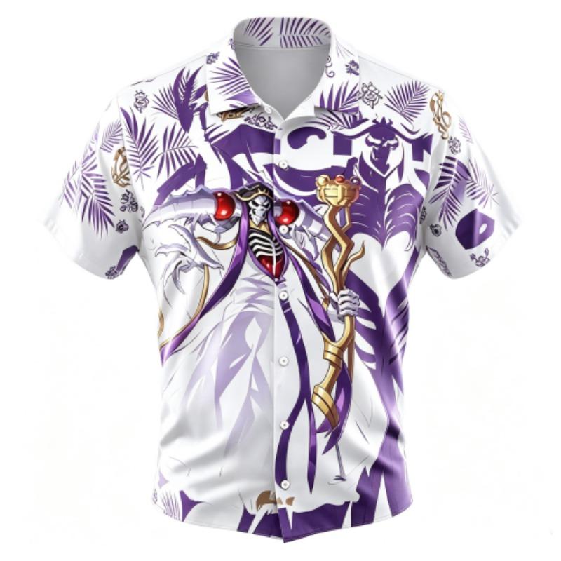 Fashion Anime Warrior Pattern Printing Shirt Hawaiian Beach Vacation Clothing Men's Street Style Shirt Daily Men's and Women's Shirt