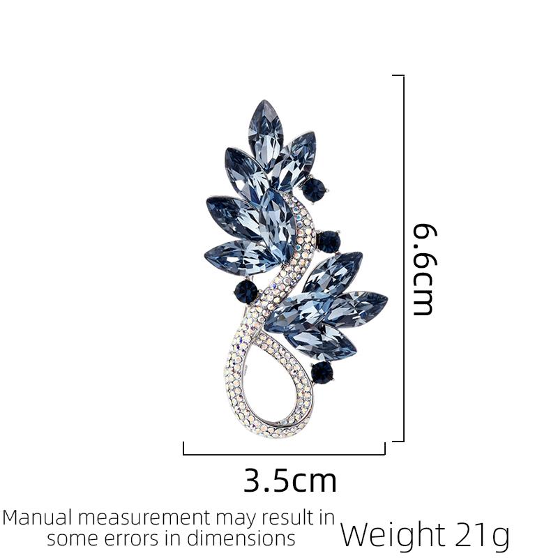 Новая Мода Ретро Легкая Роскошь Синяя Брошь Лист Долины Брошь Цветок Аксессуар для Вечеринки Праздничный Подарок