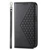 For iPhone 16 Wallet Case Calf Texture PU Leather Phone Cover with Strap
