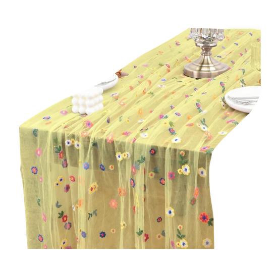 Цветочная скатерть-дорожка Весенняя Летняя Цветочная скатерть-дорожка 6 футов Тюль