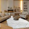 Tapis salon à relief cubes extra-doux blanc 160x230
