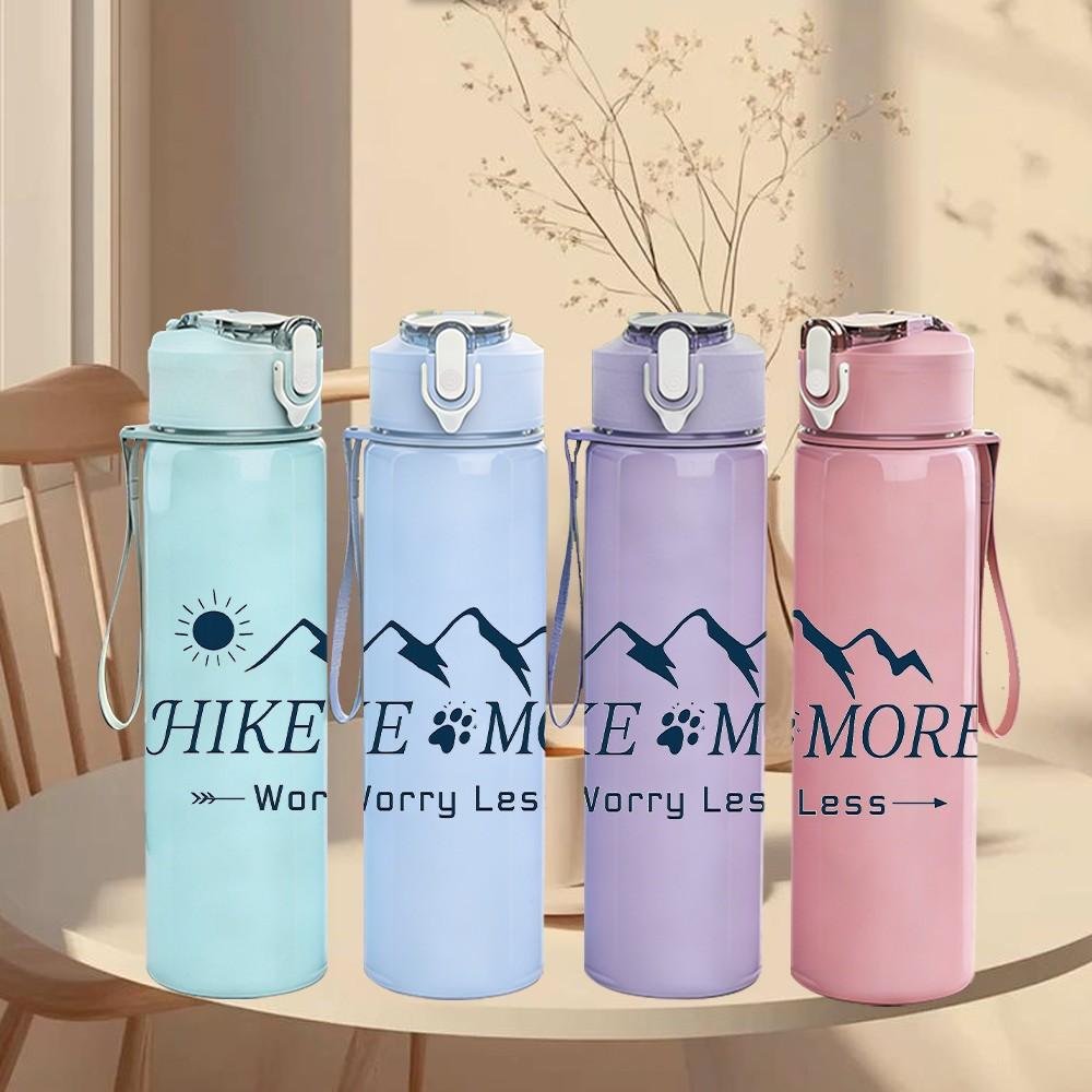 1PC Hike More Mountain Scene 750ml Color Plastic Sports Water Bottle Leakproof Flip Straw Lid Suitable for Sports Office Home Use