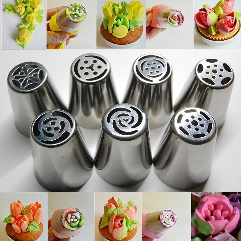 Dessert Decorators Icing Piping Nozzles Russian Tulip Stainless Steel Nozzle 8pcs