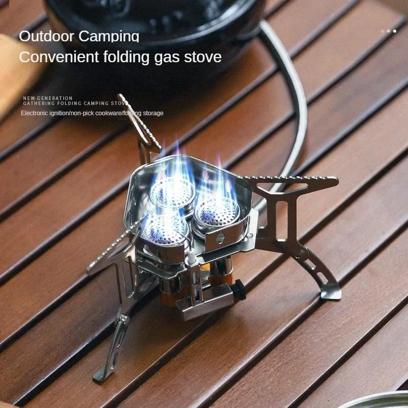 3500 Вт Кемпинговая газовая плита Портативная складная походная походная плита Туристическое снаряжение для приготовления пищи Походная газовая плита для пикника