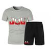 JUL Men's Personalized Grey T-Shirt and Shorts Set - - Grey