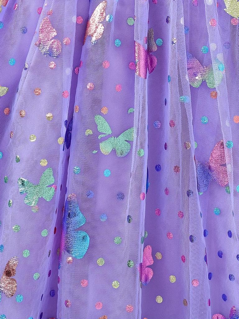 Girls Ruffle Short Sleeve Butterfly Tulle Dress Kids Spring Summer Daily Birthday Party Princess Dress