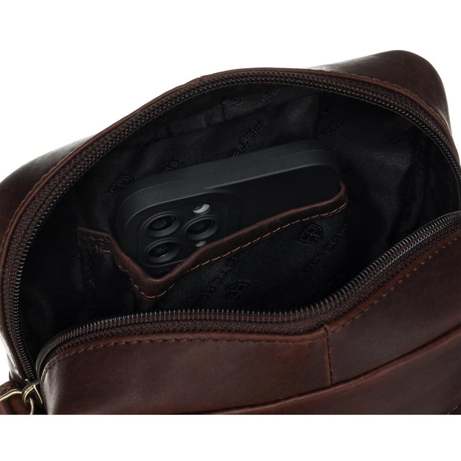Torba męska crossbody z gładkiej skóry naturalnej - Peterson