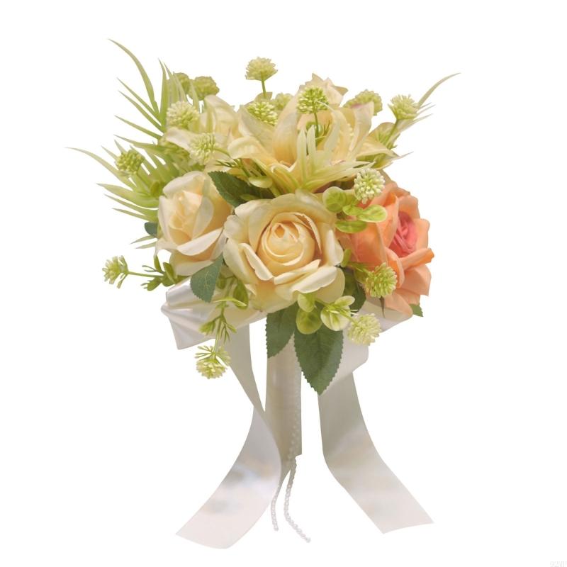 92MF Bridal Bouquets Artificial Rose Flower for Wedding Ceremony Photography