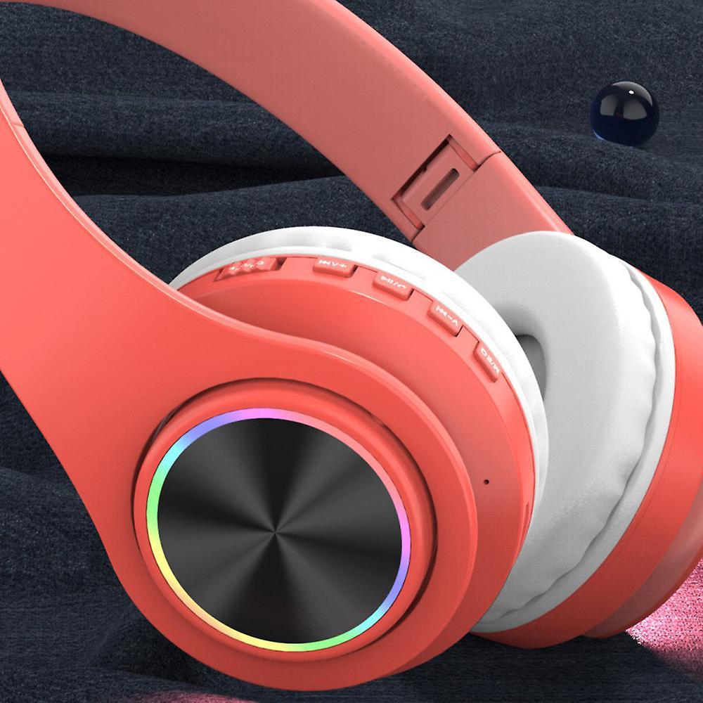 Wireless Over Ear Headset with Colorful Light Multifunctional Portable Headset for Workout Walking