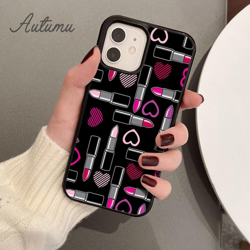 Чехол для телефона с тушью и губной помадой для iPhone 11 12 13 14 Pro Max mini XR XS SE 2020 6S 7 8 Plus Galaxy S21 S22